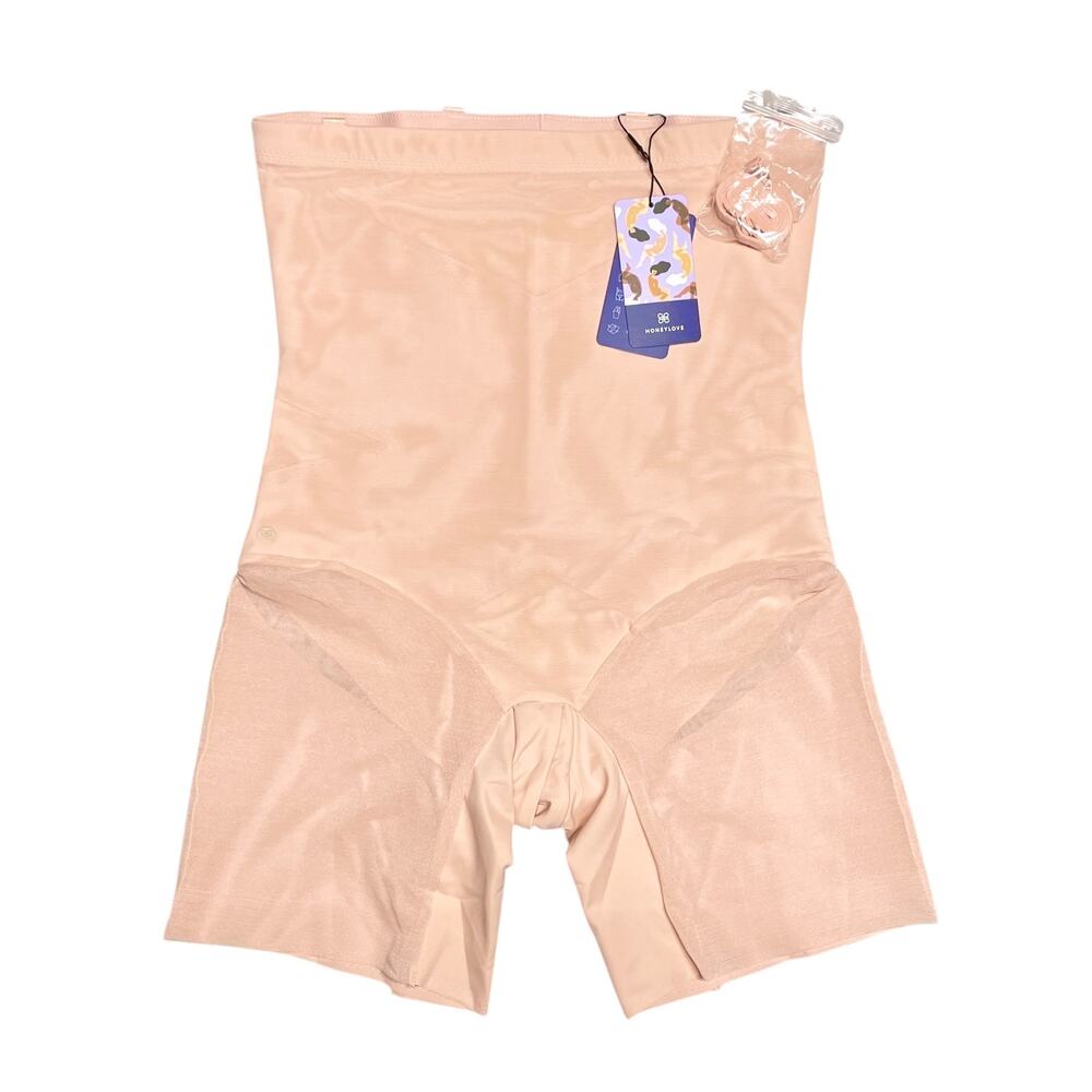 HONEYLOVE NWT SuperPower Short Compression Shapewear in Blush/Rose Tan Size 1X